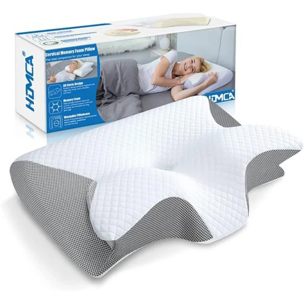 Memory Foam 2 in 1 Ergonomic Contour Orthopedic Pillow for Neck Pain